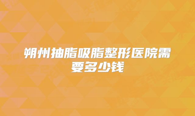 朔州抽脂吸脂整形医院需要多少钱