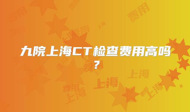 九院上海CT检查费用高吗？