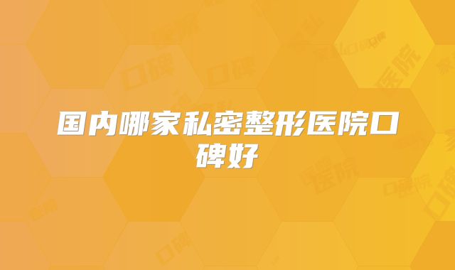 国内哪家私密整形医院口碑好