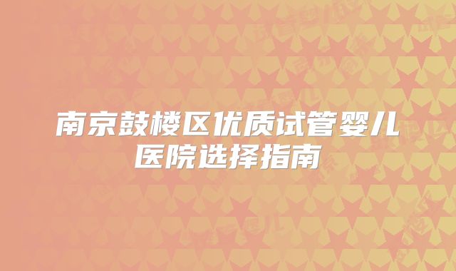 南京鼓楼区优质试管婴儿医院选择指南