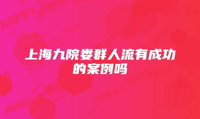 上海九院娄群人流有成功的案例吗