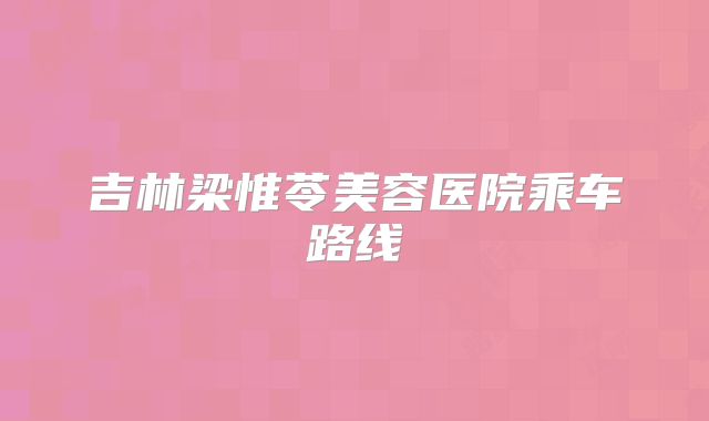 吉林梁惟苓美容医院乘车路线