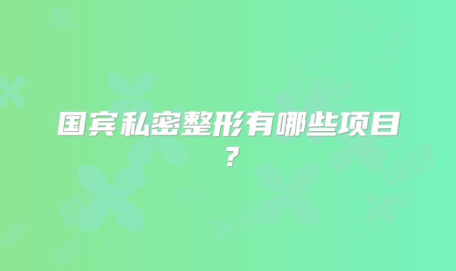 国宾私密整形有哪些项目？
