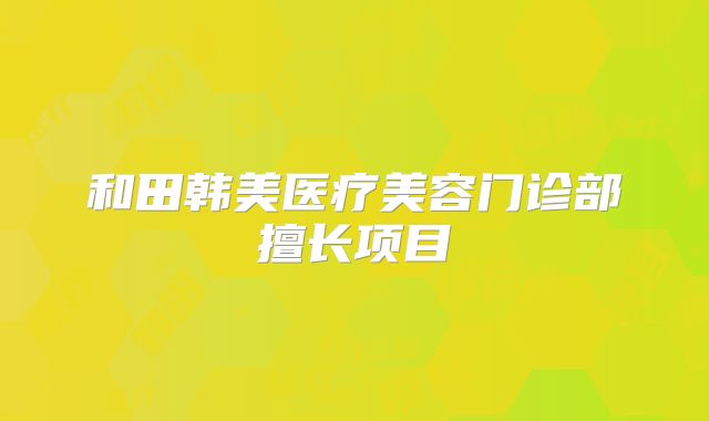 和田韩美医疗美容门诊部擅长项目