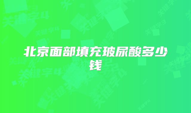 北京面部填充玻尿酸多少钱