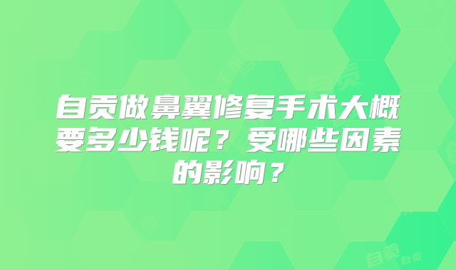 自贡做鼻翼修复手术大概要多少钱呢？受哪些因素的影响？
