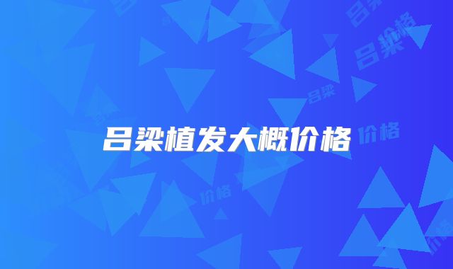 吕梁植发大概价格