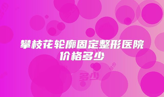 攀枝花轮廓固定整形医院价格多少